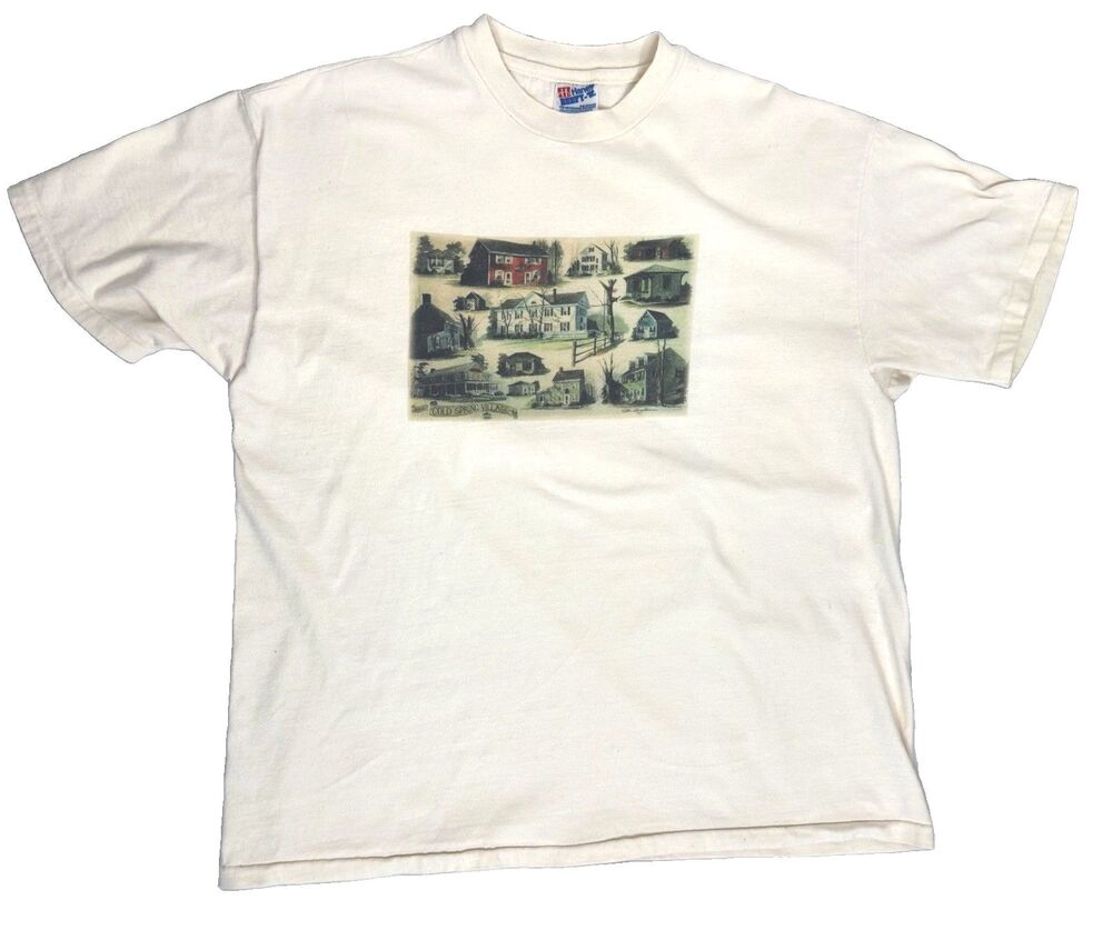 Vintage 90s Hanes Beefy-T Cold Spring Village NJ T Shirt XL Single Stitch USA
